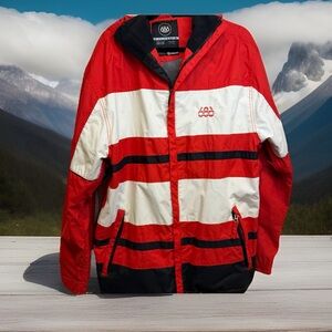 686 Manual Source Red White Black Snowboard Ski Jacket Men’s XL
